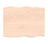 80 x 60 cm Solid Oak Wood Table Top, Unfinished Live Edge Replacement for Coffee Table, Dining Table, Desk, Kitchen Countertop - Durevole & Stylish Surface