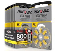 800 Batterie PILE RAYOVAC Extra 10 per Apparecchi Acustici PROTESI udito PR70