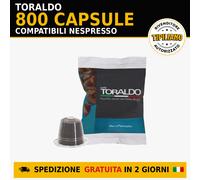 800 Capsule Caffè TORALDO Decaffeinato Compatibili Nespresso Dek