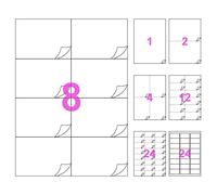 800 etichette 105 x 74 mm - 100 fogli A4-8 etichetta in carta adesiva stampante autoadesiva bianca opaca, multifunzione per indirizzo, spedizione, stampante laser e inkjet