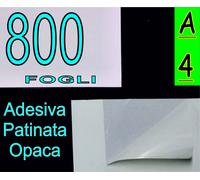 50 fogli di Carta adesiva patinata OPACA fotografica x stampante laser A2