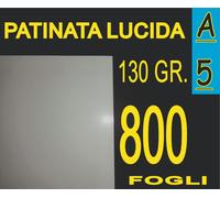 800 FOGLI Carta 130gr fotografica PATINATA lucida x stampante laser A5 14.8X21CM
