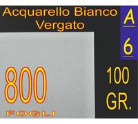800 FOGLI A6 CARTA 100GR GRIFO VERGATA RILIEVO BIANCA X STAMPANTI LASER INKJET