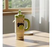 800 Ml Tazza Termica con Cannuccia Isolamento Termico per Studenti, Bambini