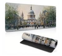 800 x 400 x 4 mm Tappetino per Mouse da Gioco Grande, Fondo in Gomma Antiscivolo Resistente, Tappetinos per Tastiera Lavabile, Tappetino Mouse per Giocatori Ufficio e Casa Retro architettura 0A0-163