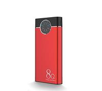 80000mAh Power Bank Ricarica Rapida Caricatore Portatile 2 Display Digitale USB Torcia di Backup della Batteria Ad Alta capacità per Smartphone Tablet,Red,166 * 81 * 23mm