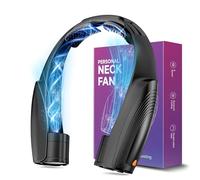 8000mAh Ventilatore da Collo, Silenzioso Ventilatore Collo Senza Pale, Ricaricabile USB, 6 Velocità & Aria a 360°, Ventilatore Portatile, Lunga Autonomia, per Ufficio,Casa,Aria Aperta, Campeggio, Nero
