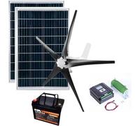 8000W Asse Verticale Turbina Ibrido Sistema Kit con Controller e 2 x 100W Pannelli Solari per Uso Domestico