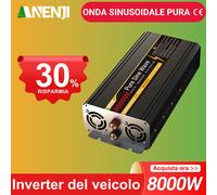 8000W For Car Inverter 220V Pure Sine Wave LCD Auto Trucks DC 12V/24V DE