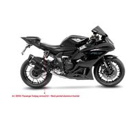 Staffa di scarico LeoVince, acciaio inox nero, senza pedane per Yamaha YZF-R7
