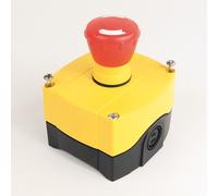 800F-1YM3 Allen-Bradley 1-hole enclosure E-Stop station, Twist-to-Release, 2 NC