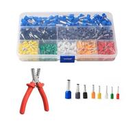 800Pcs Insulated Cord Pin End Crimp Terminal Wire Connectors Kit Set +1PC Hand Ferrule Terminals Crimper Plier Tool Kit