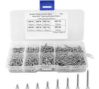 800PCS M2 Viti Autofilettanti, Vis Auto-araudeuses à tête Plate, Viti a Testa Piatta a Croce in Acciaio al Carbonio Nichelato Per Apparecchiature Elettroniche, Macchinari, Costruzione