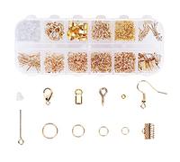 800pz Forniture di Fabbricazione di Gioielli, Kit di Creazione di Gioielli, con Anelli di Salto Aperto e Chiusura a Moschettone per il Fai da te e la Riparazione di Collane, Bracciali, Orecchini (oro)