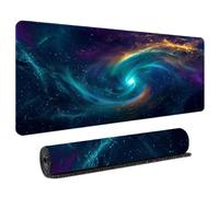 800x300mm Tappetino Mouse Gaming con Bordi Rinforzati e Superficie Impermeabile Design Galassia Cielo Stellato Mousepad per PC Laptop con Base in Gomma Naturale Antiscivolo XL