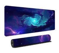 800x300mm Tappetino Mouse Gaming con Bordi Rinforzati e Superficie Impermeabile Design Galassia Cielo Stellato Mousepad per PC Laptop con Base in Gomma Naturale Antiscivolo XL