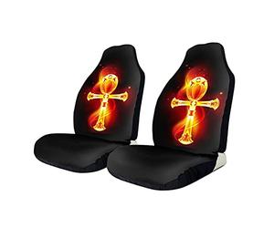 803 2 Pezzi Coprisedili per Auto Anteriori Simbolo delle divinità Egizie Ankh Coprisedile Bambini Lavabile Coprisedili Auto Universali per Camion, Macchina, Veicoli Vari, 52X138Cm