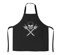 803 Grembiule da Cucina Teschio Scheletro Chitarra Rock Chef Grembiule Professionale Cucina Grembiule Leggero Grembiule Uomo per Parrucchiere Chef Ristorante