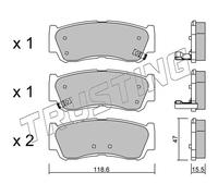 804.0 TRUSTING Kit pastiglie freno, Freno a disco per HYUNDAI