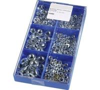 804436 assortimento da 400 pezzi dadi e rondelle piane spaccate + cassetta di