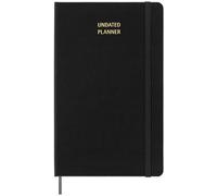 Moleskine Undated Weekly Planner, Agenda Settimanale con Spazio per Note 12 Mesi, Copertina Rigida e Chiusura Elastica, Colore Nero, Formato Large 13 x 21 cm
