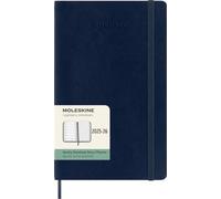 Moleskine 18 Monate Wochen Notizkalender 2025/2026, Large/A5, 1 Wo = 1 Seite, rechts linierte Seite, Weicher Einband, Saphir