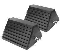 80681 - Coppia di cunei per ruote in gomma resistente, con occhiello