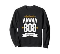 808 Hawaii Codice Area Distressed Authentic USA State Dark Felpa