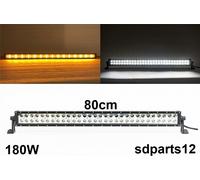 80cm 180W LED Barra Lampeggiante Bianco Arancione Flash Fuoristrada Carroattrezz