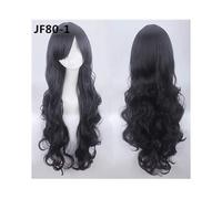 80CM 31 '' Lunghe parrucche ondulate Resistente al calore Capelli sintetici Donne Universale anime Cosplay Parrucca Accessori costume Parrucche per feste + Cappellino JF80-1