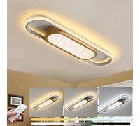 80CM Plafoniera LED Soffitto Moderna Dimmerabile Legno Lampadario Soffitto con Telecomando 48W Bianco Luce di Cristallo a Soffitto per Soggiorno Camera da Letto Sala da Pranzo Corridoio Illuminazione