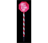 80cm Rosso e Bianco LED Timelights Babbo Stop Qui Palo Luce - PREMIER