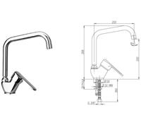 80CR570 PAINI COOPER MONOC LAVELLO MONOF CROMATO CANNA A TUBO