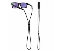 80Days Laccetto occhiali regolabile in nylon con terminali in silicone - presa sicura per occhiali da sole, da lettura o sportivi (BK 1pcs)