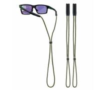 80Days Laccetto occhiali regolabile in nylon con terminali in silicone - presa sicura per occhiali da sole, da lettura o sportivi (GN 2pcs)