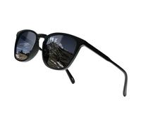 80Days Occhiali da Sole Squadrati per Uomo e Donna - UV400, Linea Sottile, Eleganza Senza Tempo (BLK)