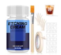 80g Pasta Caustica Per Vetro, Etch Pasta for Glass Etch Crema Acidante Acidificante Glass Etching Cream Forma Rapidamente Una Sensazione Opaca Adatto per Bicchieri da Vino, Paralumi, Cornici per Foto