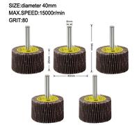 80Grit Flap Wheel Disc Set di 5 per lavori di rettifica e lucidatura di precisio