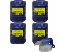 20L Mannol 4-Takt Plus 10W-40 Api Sl Jaso MA2 Olio Lavaggio Motore Rosso