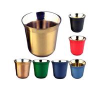 80ml Double Wall Stainless Steel Espresso Cup Insulation Nespresso Pixie Coffee Cup Capsule Shape Cute Thermo Cup Coffee Mugs