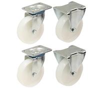 80mm 7.6cm Nylon Rotelle,Resistente Girevole & Fisso Rotella,120kg Ogni - Set Di