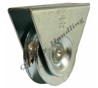 80mm Gate Ruota Puleggia IN Supporto Guida Acciaio 16mm 'U' Gola