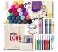80Pc Uncinetto Kit per Principianti - Filo,Crochet Uncinetto,Motivo Libro & Più