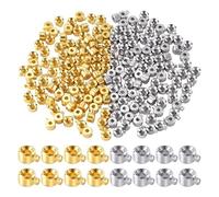 80pcs a Crimpare Perline per Gioielli Creazione Oro Argento Spaziatori Metallo