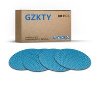 80pz 125mm carta vetrata blu senza fori, dischi abrasivi eccentrici, grana 400, abrasivo resistente all'intasamento per levigatrice rotorbitale levigatrice lucidatrice