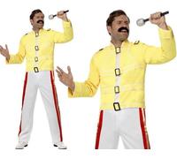 80s 1980s con Licenza Ufficiale Freddie Mercury Queen Costume Da Smiffys
