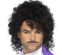 80s 1980s Viola Musicista Prince Parrucca Costume e Baffi Set da Smiffys