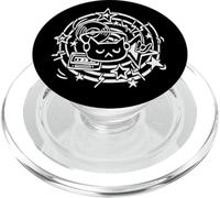 80s 90s Y2K Retro DJ Cat Cat Tomcat con cuffia auricolare PopSockets PopGrip per MagSafe