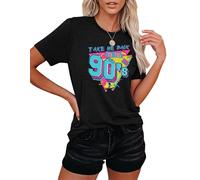 80s Baby 90s Made Me Shirt Womens Vintage Tie Dye 90s Shirts Casual Retro 80's Nostalgia Shirt Tops, Nero , XXL