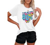 80s Baby 90s - Maglietta da donna vintage Batik anni '90, stile retrò anni '80, bianco, S